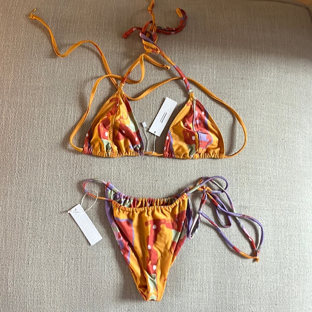 Inamorata Swim Las Olas set NWT in Saffron Ink